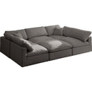 Meridian Plush Fabric 6 pc Sectional 602Grey-Sec6C IMAGE 1