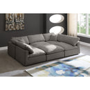  Manufacturer Color_Grey -- Plush 105" Grey Velvet Upholstered Standard Comfort 6 pc Modular Sectional IMAGE 2