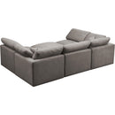  Manufacturer Color_Grey -- Plush 105" Grey Velvet Upholstered Standard Comfort 6 pc Modular Sectional IMAGE 4