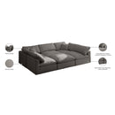  Manufacturer Color_Grey -- Plush 105" Grey Velvet Upholstered Standard Comfort 6 pc Modular Sectional IMAGE 9