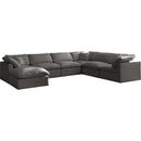 Meridian Plush Fabric 7 pc Sectional 602Grey-Sec7A IMAGE 1
