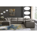  Manufacturer Color_Grey -- Plush 140" Grey Velvet Upholstered Standard Comfort 7 pc Modular Sectional IMAGE 3