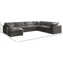  Manufacturer Color_Grey -- Plush 140" Grey Velvet Upholstered Standard Comfort 7 pc Modular Sectional IMAGE 8