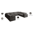  Manufacturer Color_Grey -- Plush 140" Grey Velvet Upholstered Standard Comfort 8 pc Modular Sectional IMAGE 10