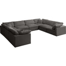 Meridian Plush Fabric 8 pc Sectional 602Grey-Sec8A IMAGE 1