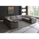  Manufacturer Color_Grey -- Plush 140" Grey Velvet Upholstered Standard Comfort 8 pc Modular Sectional IMAGE 2