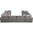  Manufacturer Color_Grey -- Plush 140" Grey Velvet Upholstered Standard Comfort 8 pc Modular Sectional IMAGE 5