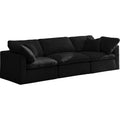 Meridian Plush Stationary Fabric Sofa 602Black-S105 IMAGE 1