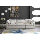  Manufacturer Color_Cream -- Plush 105" Cream Velvet Upholstered Standard Comfort 3 pc Modular Sofa IMAGE 3