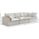  Manufacturer Color_Cream -- Plush 105" Cream Velvet Upholstered Standard Comfort 3 pc Modular Sofa IMAGE 8