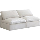 Meridian Plush Stationary Fabric Sofa 602Cream-S2 IMAGE 1