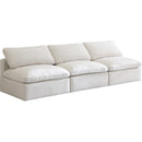 Meridian Plush Stationary Fabric Sofa 602Cream-S3 IMAGE 1