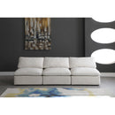  Manufacturer Color_Cream -- Plush 105" Cream Velvet Upholstered Standard Comfort 3 pc Armless Modular Sofa IMAGE 3