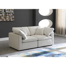  Manufacturer Color_Cream -- Plush 70" Cream Velvet Upholstered Standard Comfort 2 pc Modular Loveseat IMAGE 2