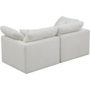  Manufacturer Color_Cream -- Plush 70" Cream Velvet Upholstered Standard Comfort 2 pc Modular Loveseat IMAGE 4