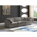  Manufacturer Color_Grey -- Plush 105" Grey Velvet Upholstered Standard Comfort 3 pc Modular Sofa IMAGE 2