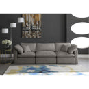  Manufacturer Color_Grey -- Plush 105" Grey Velvet Upholstered Standard Comfort 3 pc Modular Sofa IMAGE 3