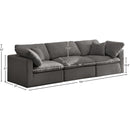  Manufacturer Color_Grey -- Plush 105" Grey Velvet Upholstered Standard Comfort 3 pc Modular Sofa IMAGE 8