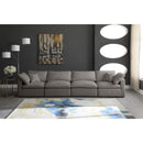  Manufacturer Color_Grey -- Plush 140" Grey Velvet Upholstered Standard Comfort 4 pc Modular Sofa IMAGE 3