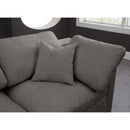  Manufacturer Color_Grey -- Plush 70" Grey Velvet Upholstered Standard Comfort 2 pc Armless Modular Loveseat IMAGE 6