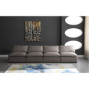  Manufacturer Color_Grey -- Plush 140" Grey Velvet Upholstered Standard Comfort 4 pc Armless Modular Sofa IMAGE 3