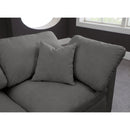  Manufacturer Color_Grey -- Plush 140" Grey Velvet Upholstered Standard Comfort 4 pc Armless Modular Sofa IMAGE 6