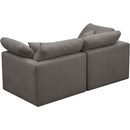  Manufacturer Color_Grey -- Plush 70" Grey Velvet Upholstered Standard Comfort 2 pc Modular Loveseat IMAGE 4