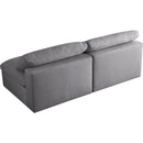  Manufacturer Color_Grey -- Serene 78" Grey Linen Textured Fabric Upholstered Deluxe Comfort 2 pc Armless Modular Sofa IMAGE 4