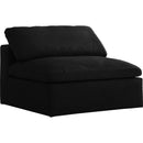 Meridian Serene Stationary Fabric Chair 601Black-Armless IMAGE 1