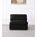  Manufacturer Color_Black -- Serene Black Deluxe Comfort Linen Textured Fabric Upholstered Modular Armless Chair IMAGE 3