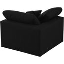  Manufacturer Color_Black -- Serene Black Deluxe Comfort Linen Textured Fabric Upholstered Modular Corner Chair IMAGE 3