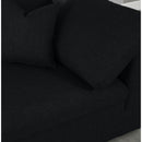 Manufacturer Color_Black -- Serene Black Deluxe Comfort Linen Textured Fabric Upholstered Modular Corner Chair IMAGE 4
