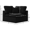  Manufacturer Color_Black -- Serene Black Deluxe Comfort Linen Textured Fabric Upholstered Modular Corner Chair IMAGE 7