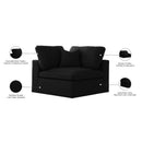  Manufacturer Color_Black -- Serene Black Deluxe Comfort Linen Textured Fabric Upholstered Modular Corner Chair IMAGE 8