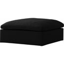 Meridian Serene Fabric Ottoman 601Black-Ott IMAGE 1