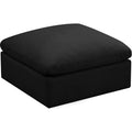 Meridian Plush Fabric Ottoman 602Black-Ott IMAGE 1