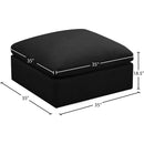  Manufacturer Color_Black -- Meridian Plush Fabric Ottoman IMAGE 4