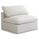  Manufacturer Color_Cream -- Plush Cream Standard Comfort Velvet Upholstered Modular Armless Chair IMAGE 1