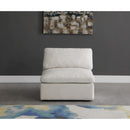  Manufacturer Color_Cream -- Plush Cream Standard Comfort Velvet Upholstered Modular Armless Chair IMAGE 3
