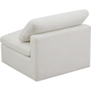  Manufacturer Color_Cream -- Plush Cream Standard Comfort Velvet Upholstered Modular Armless Chair IMAGE 4