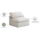  Manufacturer Color_Cream -- Plush Cream Standard Comfort Velvet Upholstered Modular Armless Chair IMAGE 7