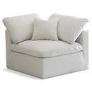  Manufacturer Color_Cream -- Plush Cream Standard Comfort Velvet Upholstered Modular Corner Chair IMAGE 1