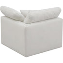  Manufacturer Color_Cream -- Plush Cream Standard Comfort Velvet Upholstered Modular Corner Chair IMAGE 3