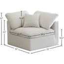  Manufacturer Color_Cream -- Plush Cream Standard Comfort Velvet Upholstered Modular Corner Chair IMAGE 5