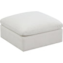 Meridian Plush Fabric Ottoman 602Cream-Ott IMAGE 1