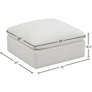  Manufacturer Color_Cream -- Plush Cream Standard Comfort Velvet Upholstered Modular Ottoman IMAGE 4