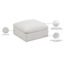  Manufacturer Color_Cream -- Plush Cream Standard Comfort Velvet Upholstered Modular Ottoman IMAGE 5