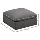  Manufacturer Color_Grey -- Plush Grey Standard Comfort Velvet Upholstered Modular Ottoman IMAGE 4