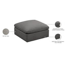  Manufacturer Color_Grey -- Plush Grey Standard Comfort Velvet Upholstered Modular Ottoman IMAGE 5