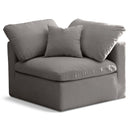  Manufacturer Color_Grey -- Plush Grey Standard Comfort Velvet Upholstered Modular Corner Chair IMAGE 1